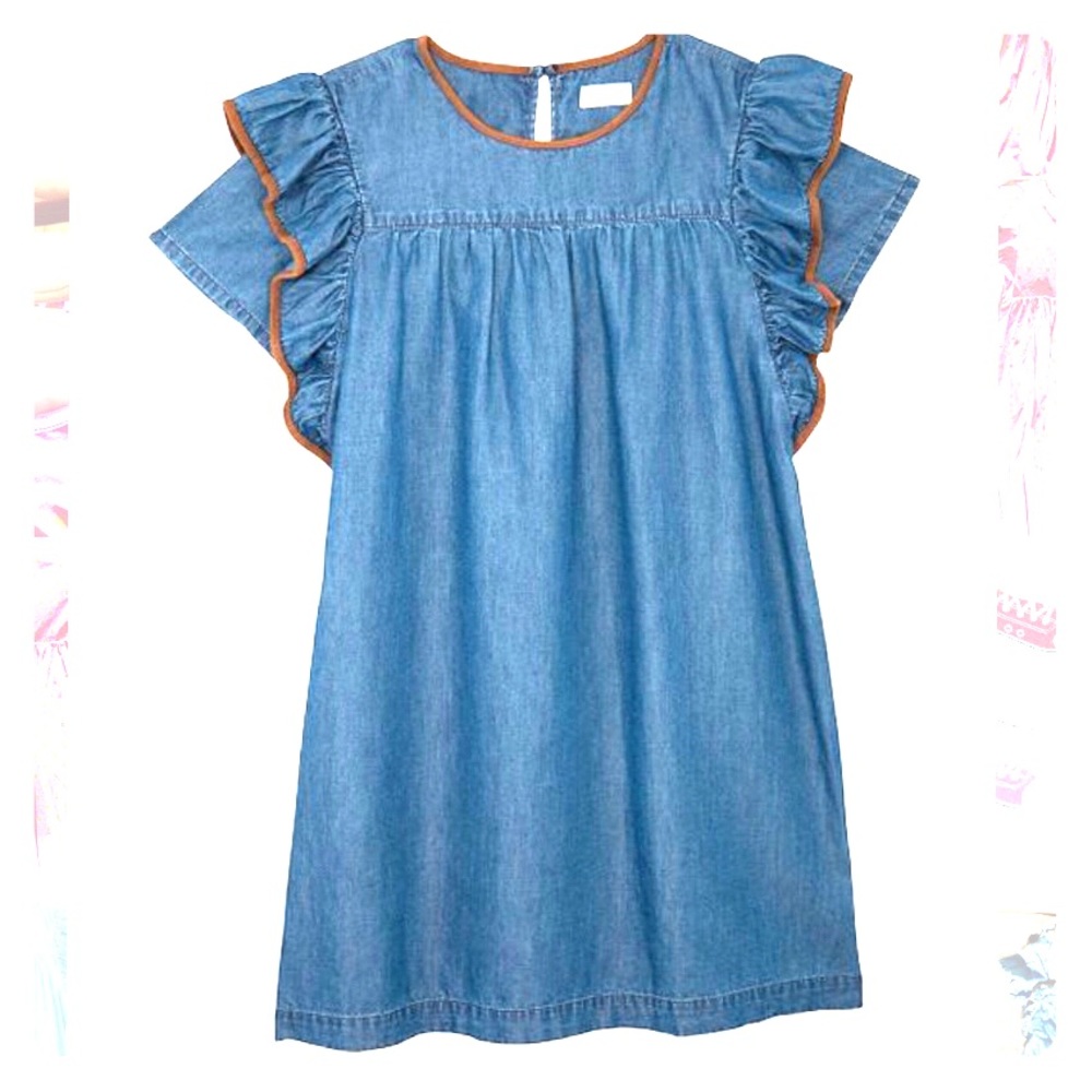 BCBGIRLS Medium Denim Tensil Shift Dress - Girls